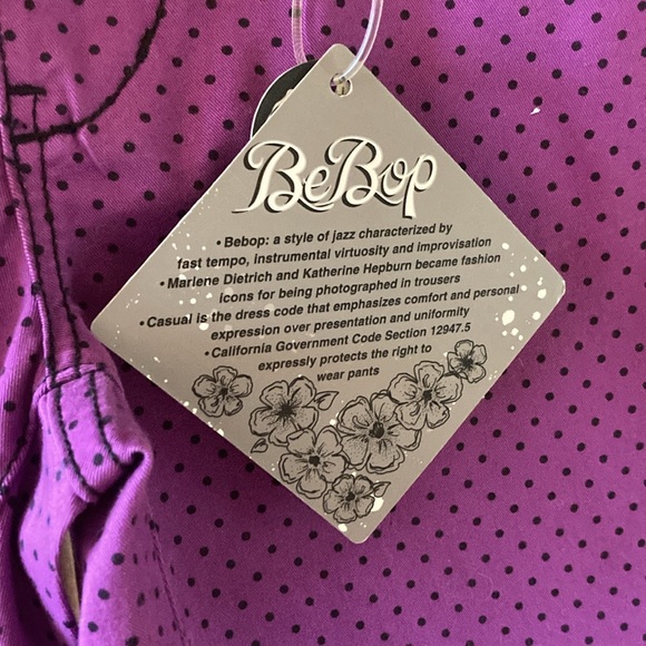 Women’s Be Bop purple black polka dot cuffed hem shorts size 5 - NWT - Picture 3 of 9